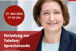 Terminankündigung: Telefonsprechstunde mit der Bundestagsabgeordneten Bettina Lugk, 27. Mai 2024, 17-18 Uhr