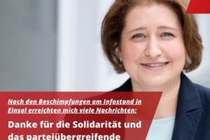 Dank für die Solidarität nach Beschimpfungen am Infostand in Einsal