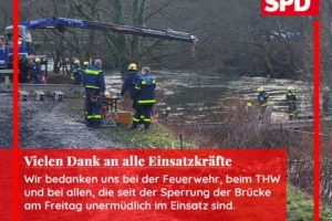 Dank und Anerkennung für den Einsatz an der Lennebrücke