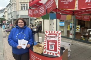 Europawahlkampf in der Wermingser Straße in Iserlohn